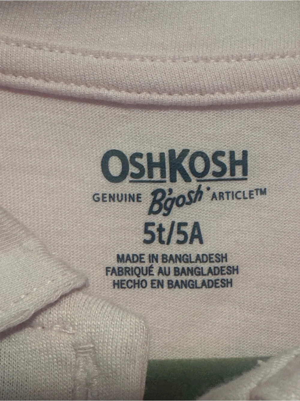 OshKosh B'gosh Light Pink Polo Shirt with Rounded Collar